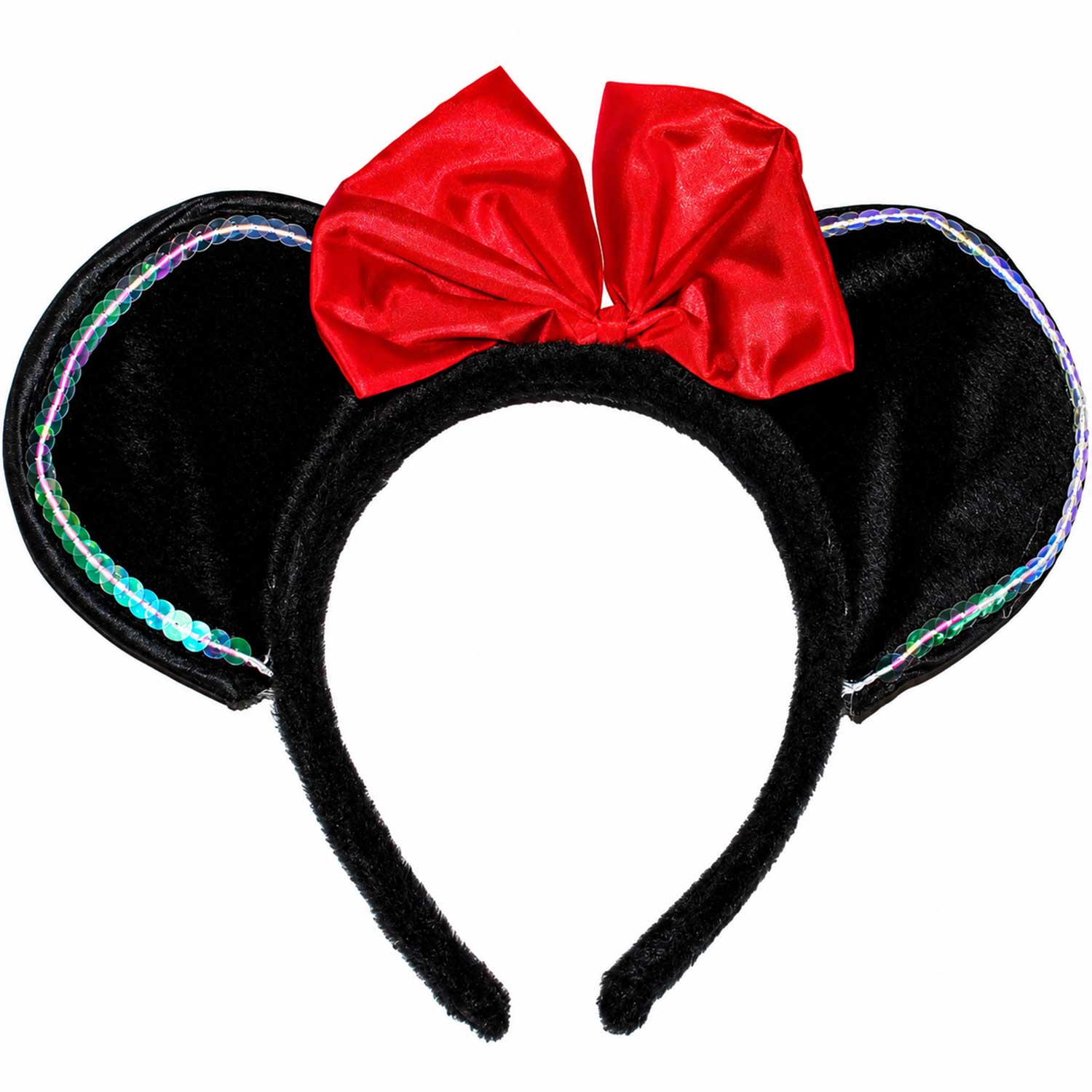 das-kost-mland-maus-ohren-haarreif-schwarz-rot-mit-schleife image 2