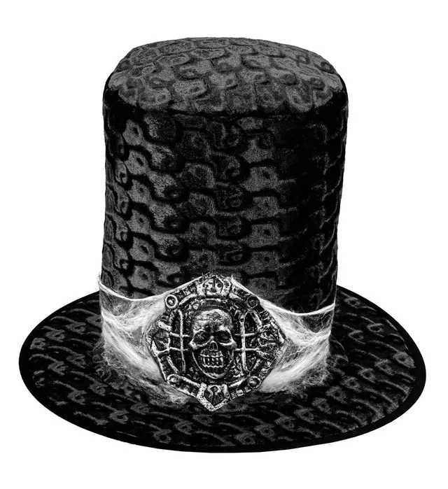 gothic-samt-zylinder-totenkopf-hut-schwarz-silber-einheitsgr-e image 1