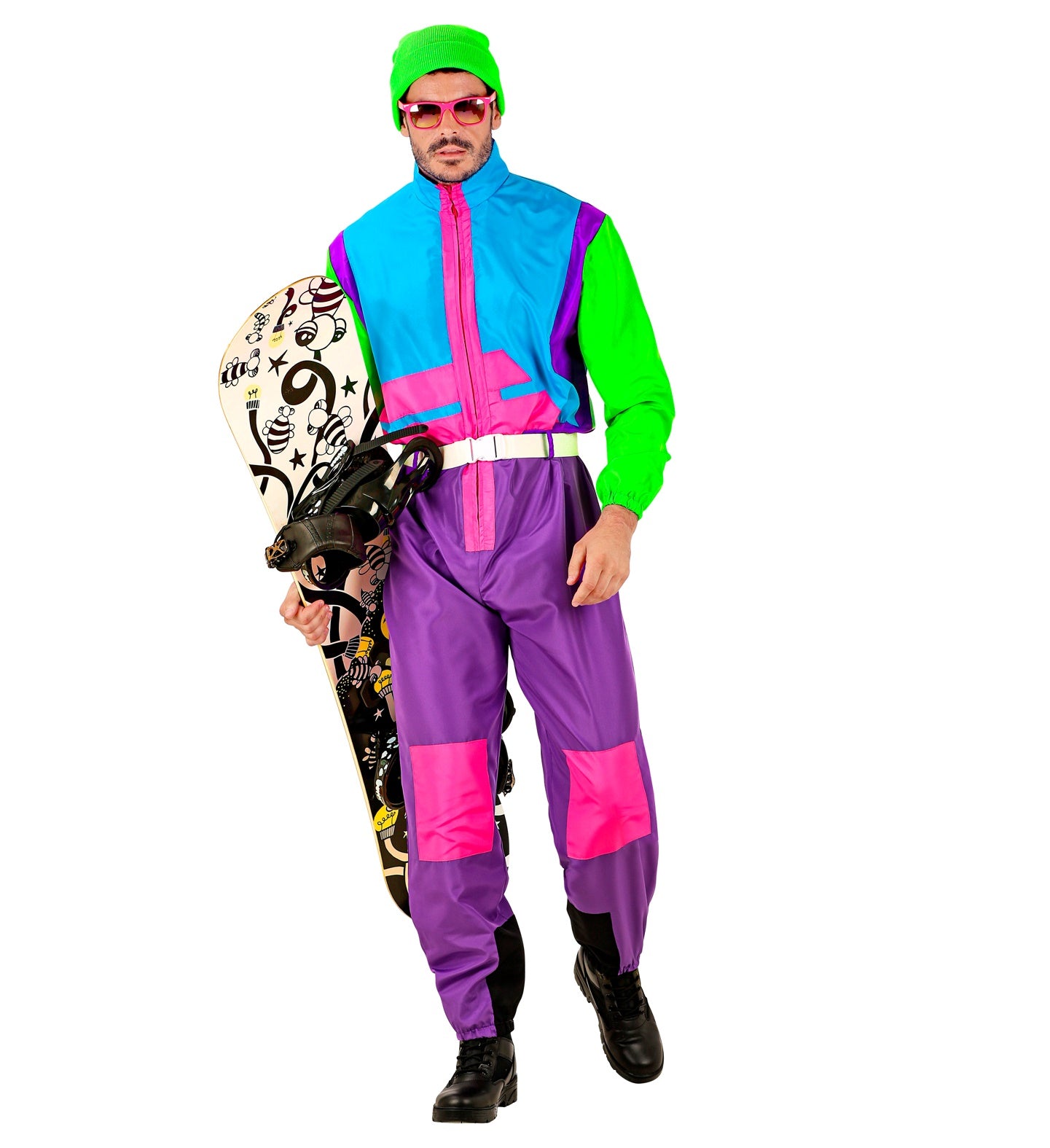 das-kost-mland-herren-snowboarder-kost-m-80er-neon-overall-gr-l image 1
