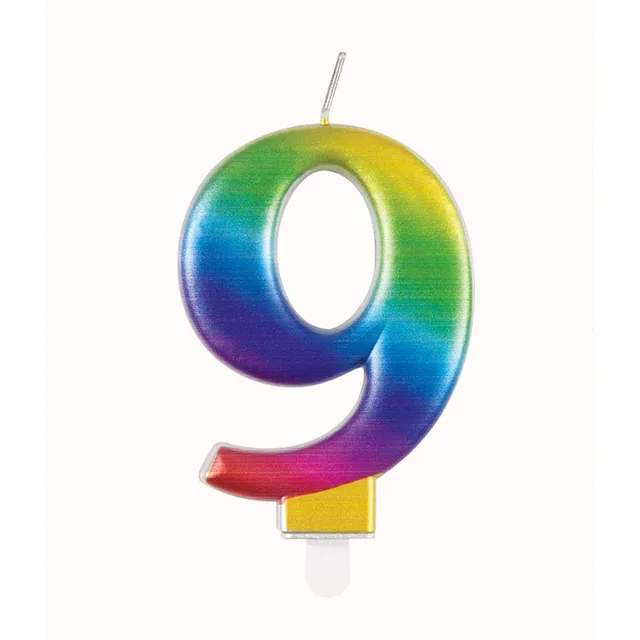 das-kost-mland-dekorationen-zahlenkerze-regenbogen-9-torte image 1