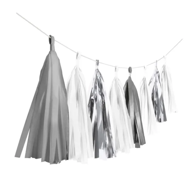 das-kost-mland-silver-dream-fransen-girlande-silber-300cm-pompon image 1
