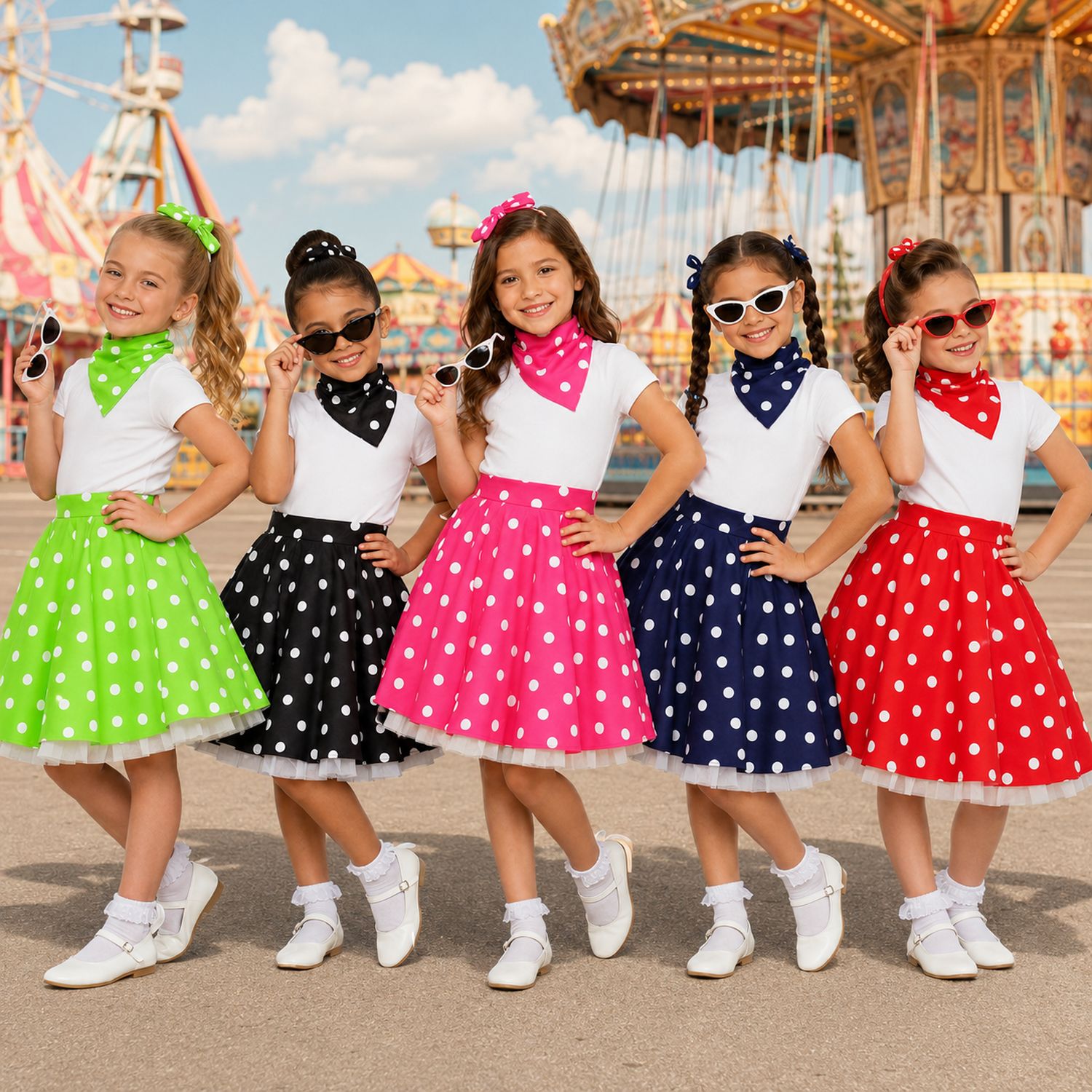 das-kost-mland-accessoires-50er-jahre-kost-m-kinder-tellerrock-set-gr-n-128 image 4