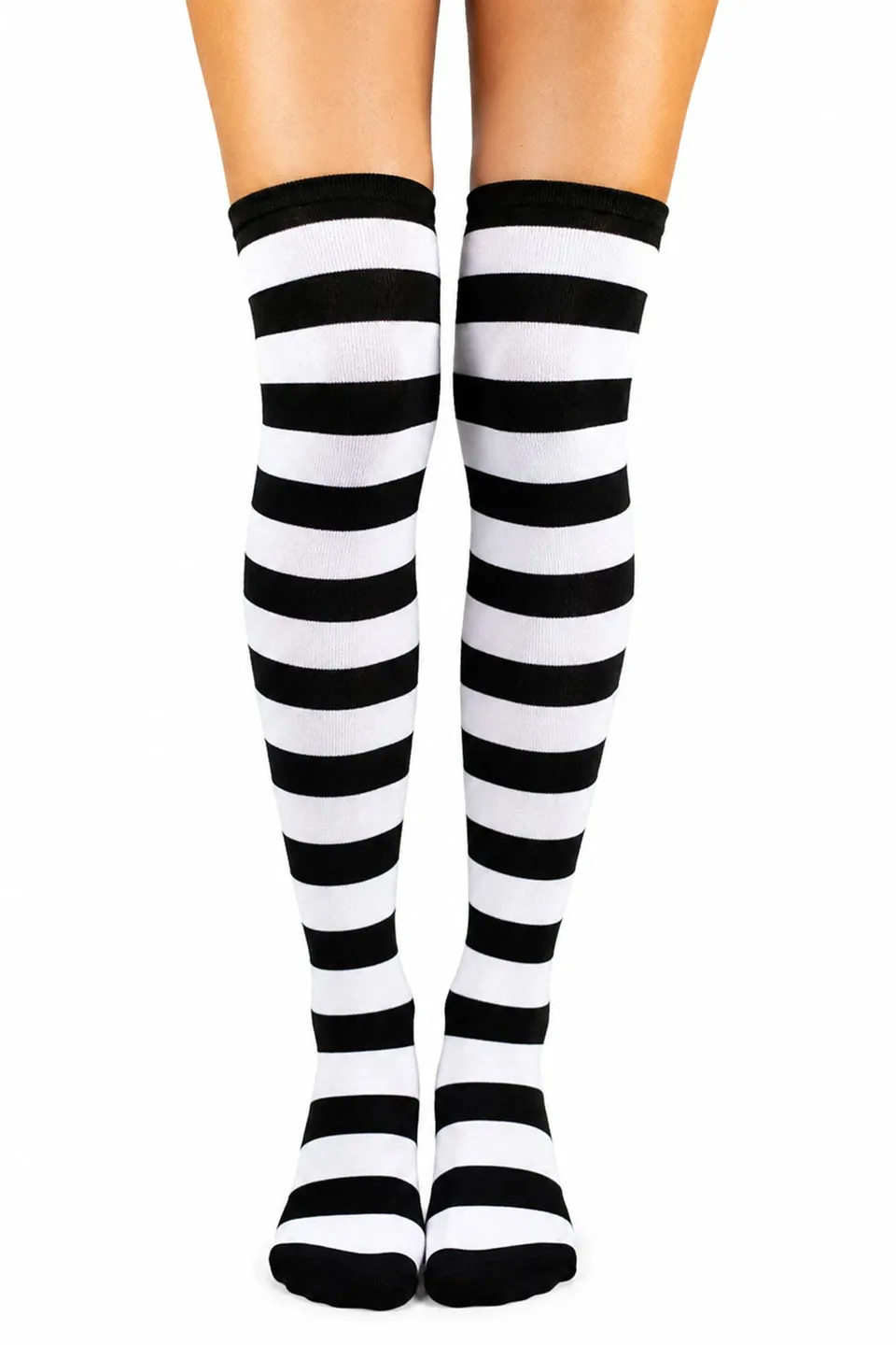 das-kost-mland-ringelstr-mpfe-overknees-kniestr-mpfe-schwarz-wei image 1