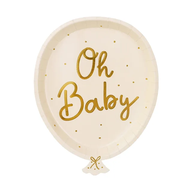 das-kost-mland-dekorationen-pappteller-oh-baby-17-5x22cm-creme-6st image 1