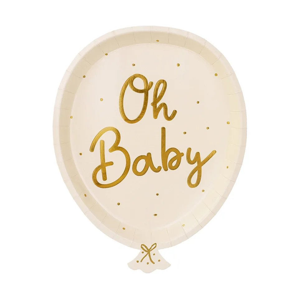 das-kost-mland-dekorationen-pappteller-oh-baby-17-5x22cm-creme-6st image 1