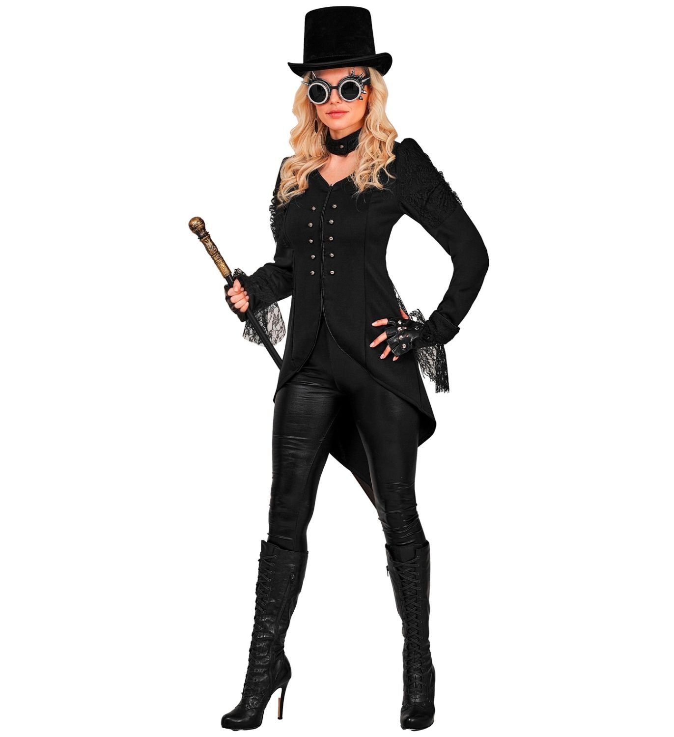 das-kost-mland-damen-gothic-frack-schwarz-karneval image 7