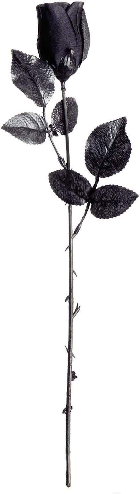 das-kost-mland-black-rose-dekoblume-44-cm-schwarz-halloween image 1