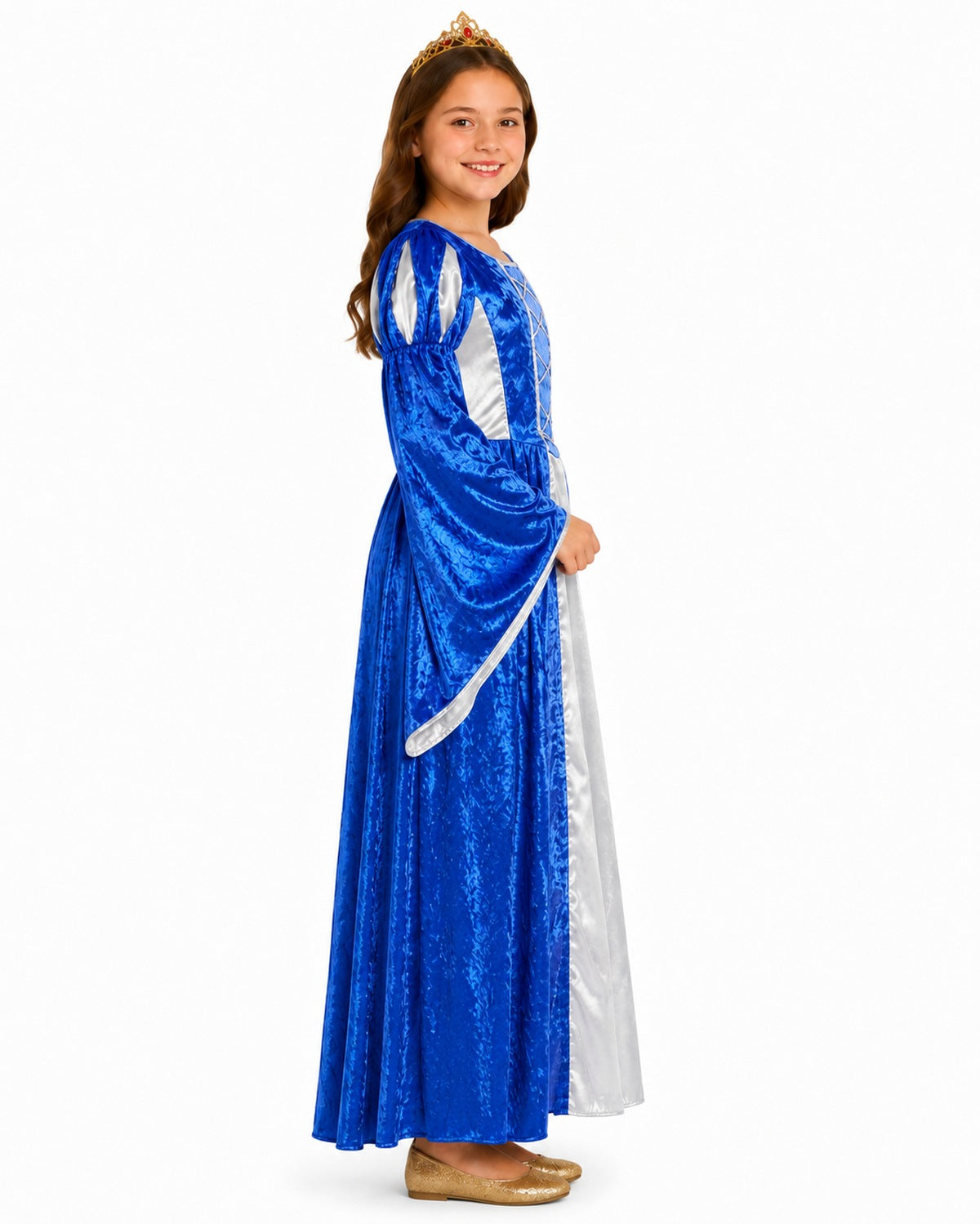 das-kost-mland-m-dchen-prinzessin-helena-kost-m-blau-silber-samt image 5