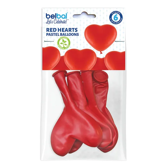 das-kost-mland-herz-luftballon-rot-28cm-6-st-ck image 1