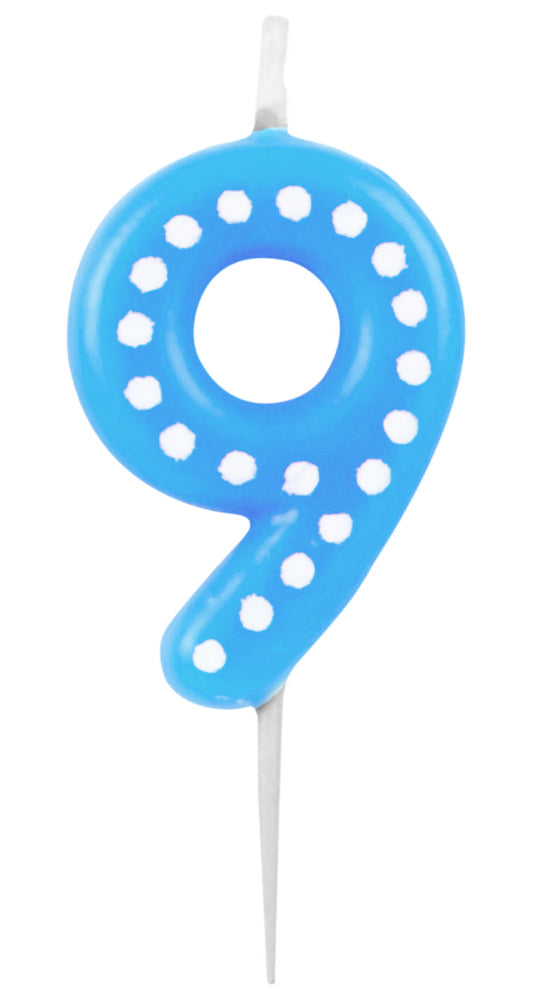 das-kost-mland-zahlenkerze-mit-punkten-6-5-cm-blau-9-tortendeko image 1