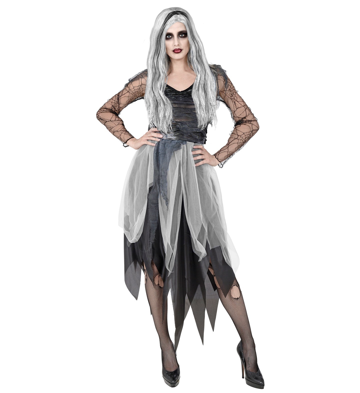 das-kost-mland-damen-ghostly-spirit-spinnenkleid-grau-gr-l image 1