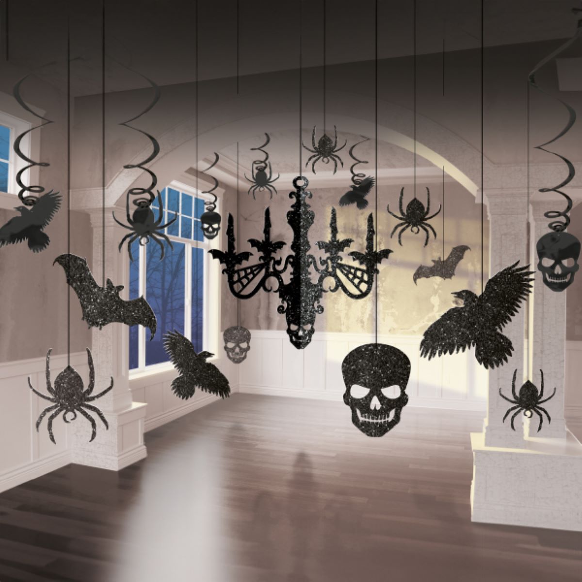 das-kost-mland-dekorationen-h-ngedeko-set-halloween-dark-glitter image 1
