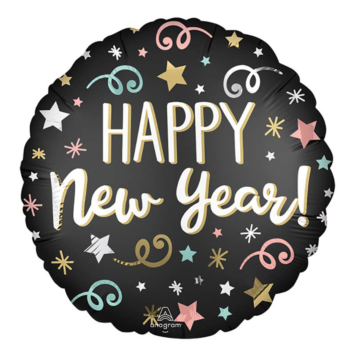 das-kost-mland-happy-new-year-folienballon-45cm-konfetti image 1