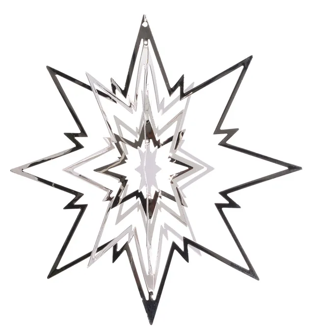 deko-stern-silber-3d-zum-h-ngen-12-cm-metall image 1