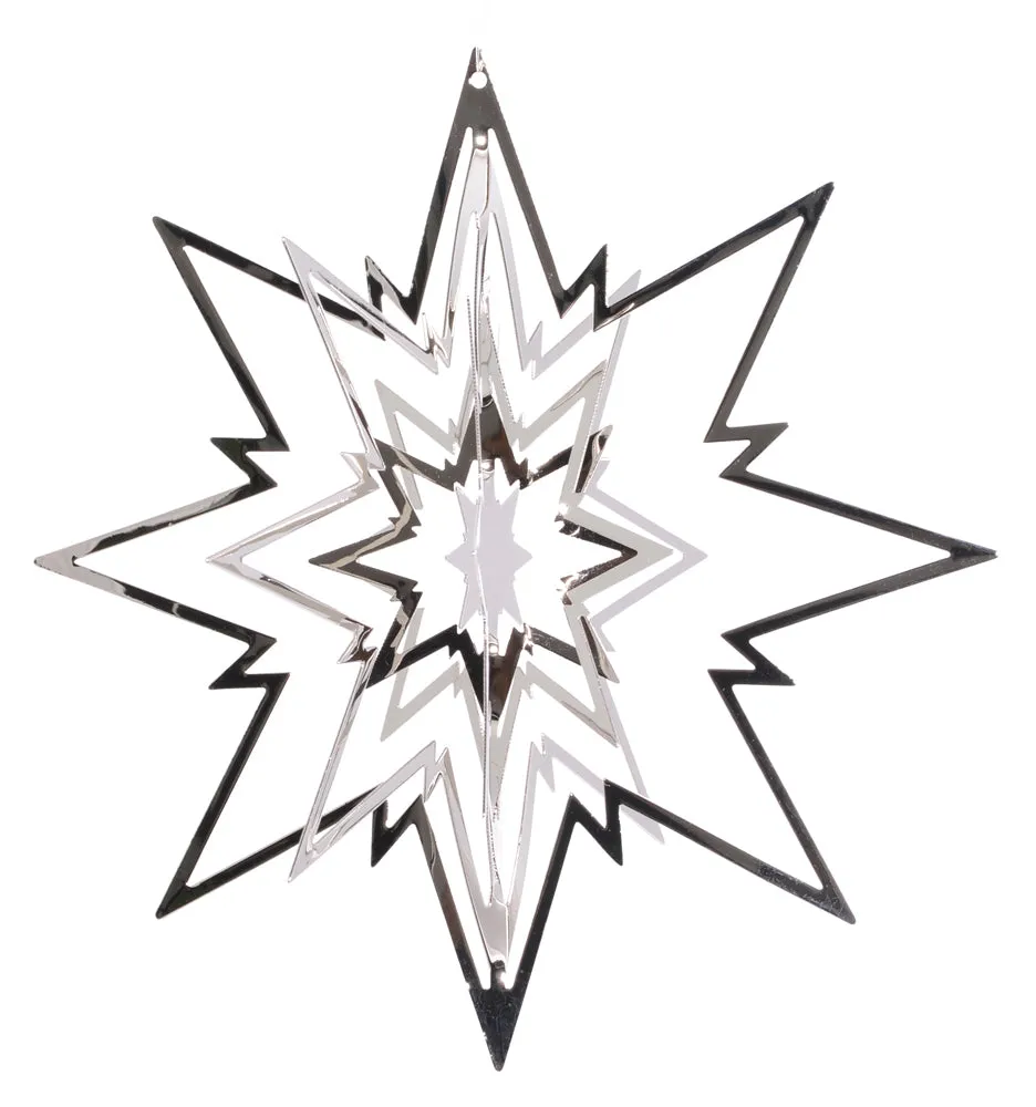 deko-stern-silber-3d-zum-h-ngen-12-cm-metall image 1