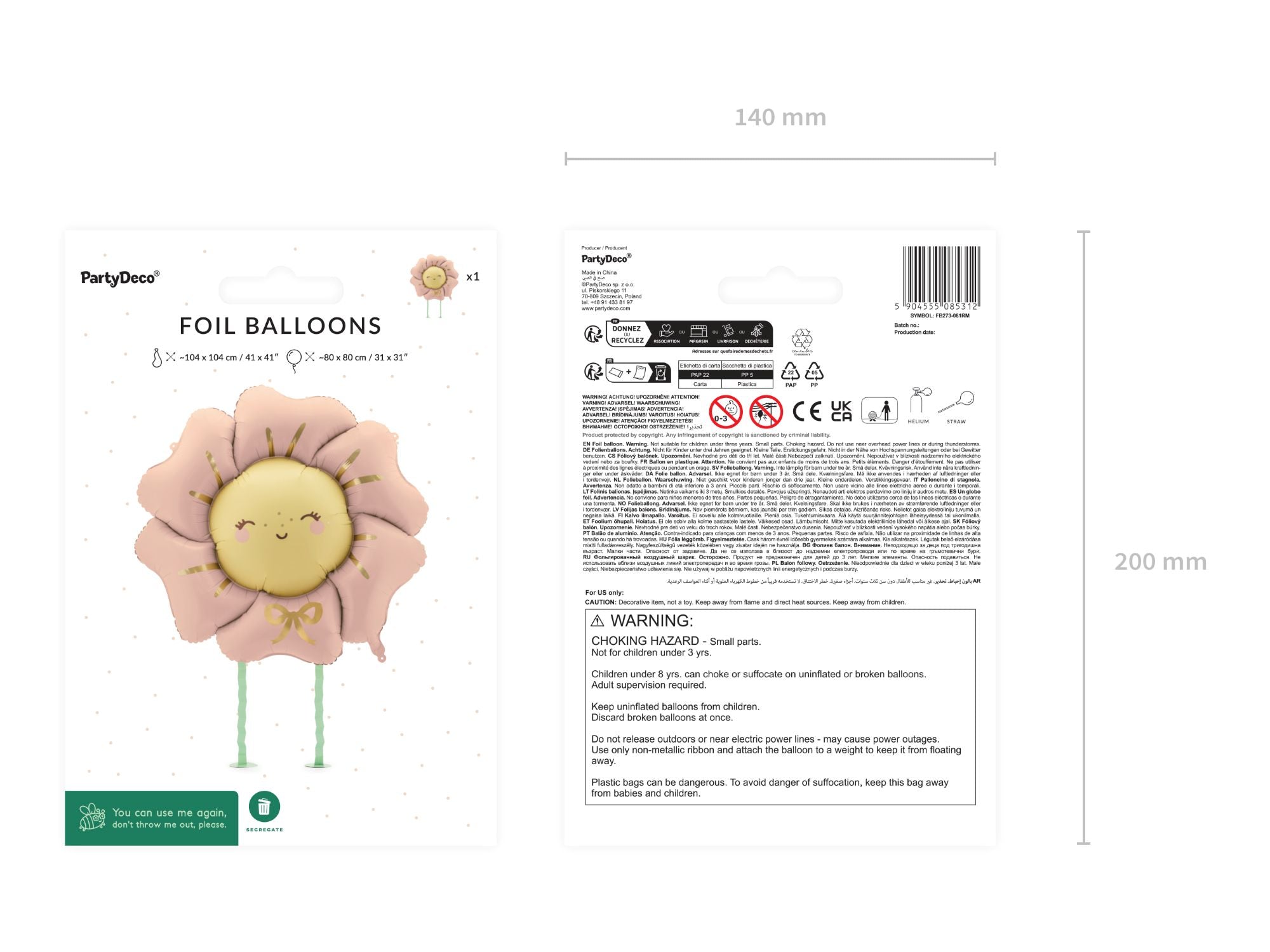 das-kost-mland-airwalker-folienballon-blume-rosarot-104-cm image 2