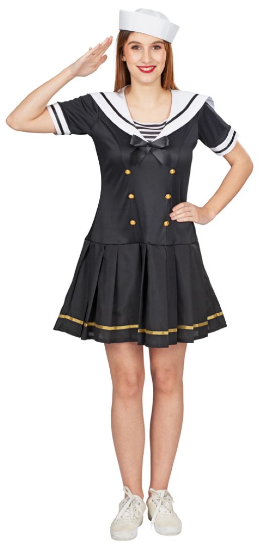 matrosin-navy-girl-svea-kost-m-damen-schwarz-wei-kleid image 2