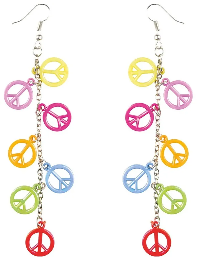 das-kost-mland-hippie-peace-ohrringe-fasching image 1