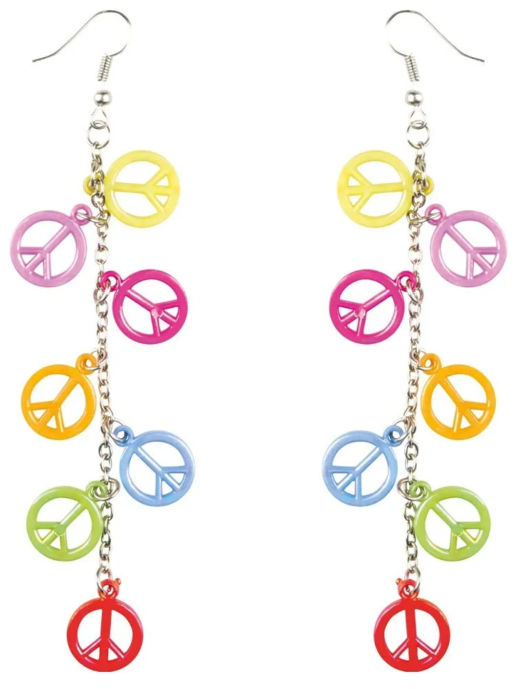 das-kost-mland-hippie-peace-ohrringe-fasching image 1