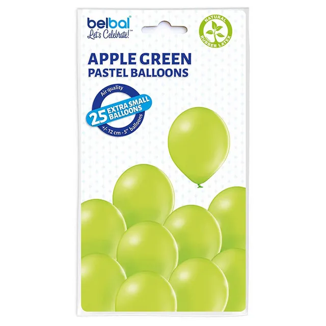belbal-luftballons-25-stk-12-cm-latex-apfelgr-n image 1