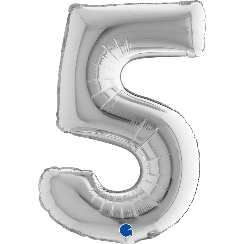das-kost-mland-mini-zahlen-folienballon-5-silber-36-cm image 1
