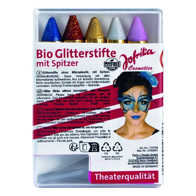 das-kost-mland-dekorationen-bio-schminkstifte-glitter-5er-spitzer image 1
