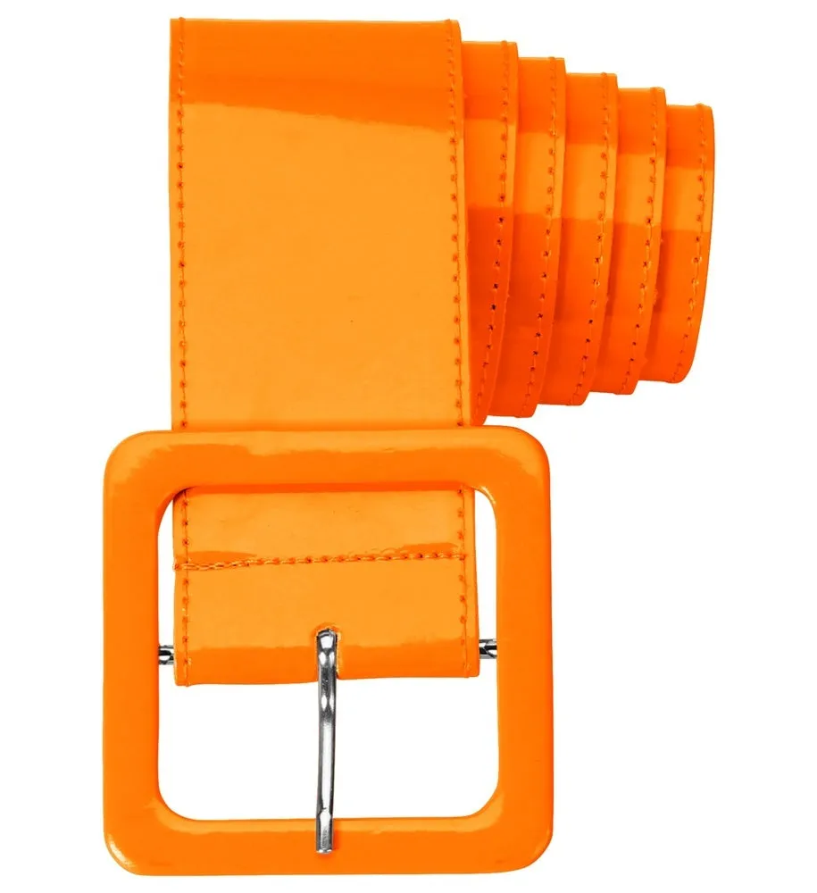 das-kost-mland-accessoires-neon-lack-g-rtel-damen-orange-124-cm image 1