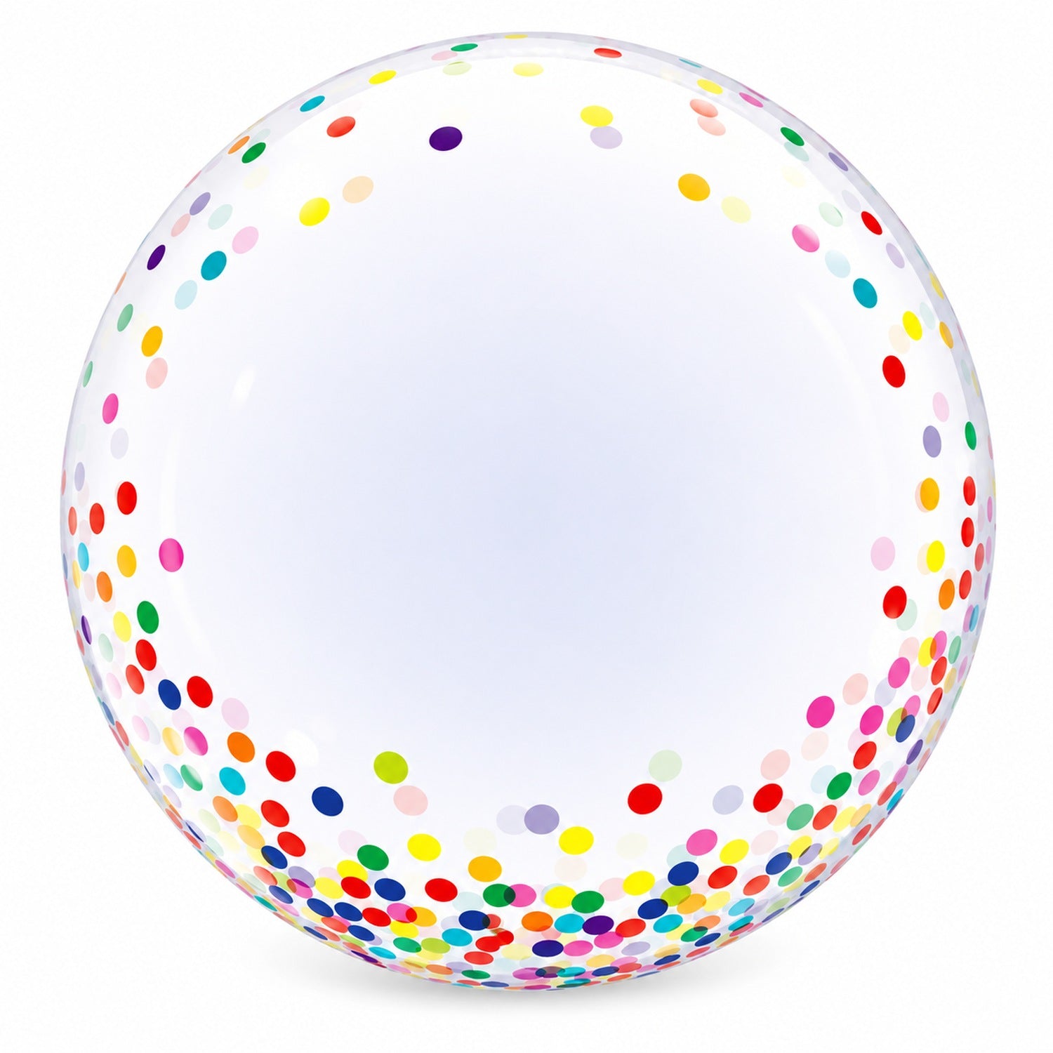 das-kost-mland-bubble-ballon-61-cm-transparent-confetti-dots image 1