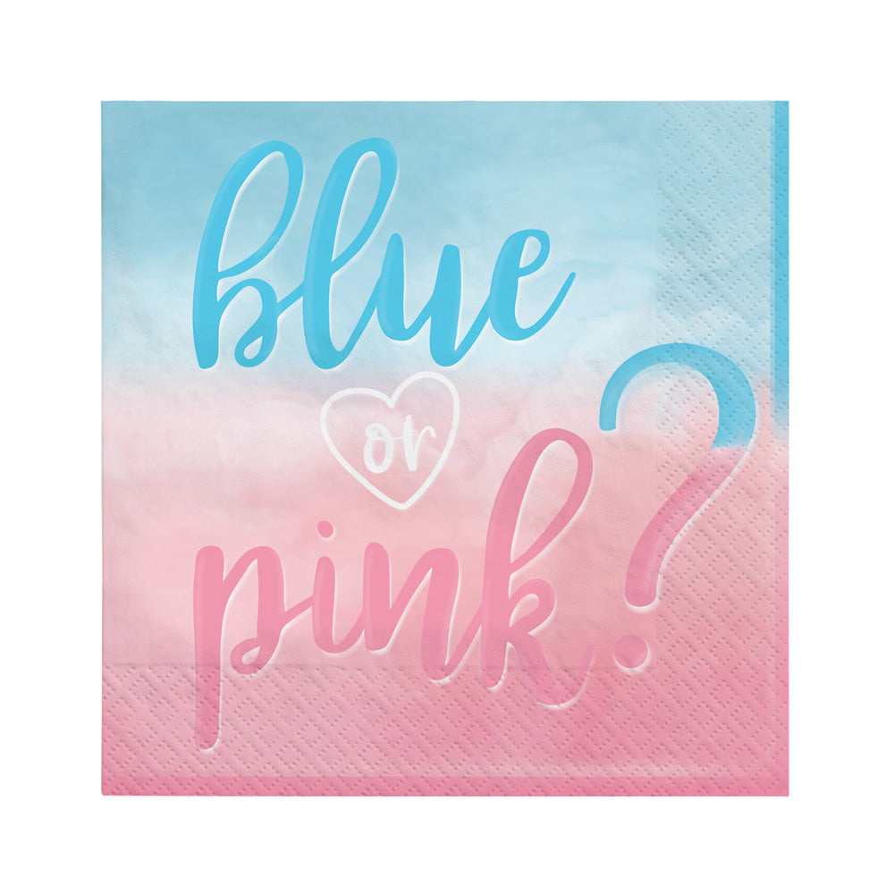 amscan-the-big-reveal-servietten-33x33cm-16-stk-rosa-hellblau image 2