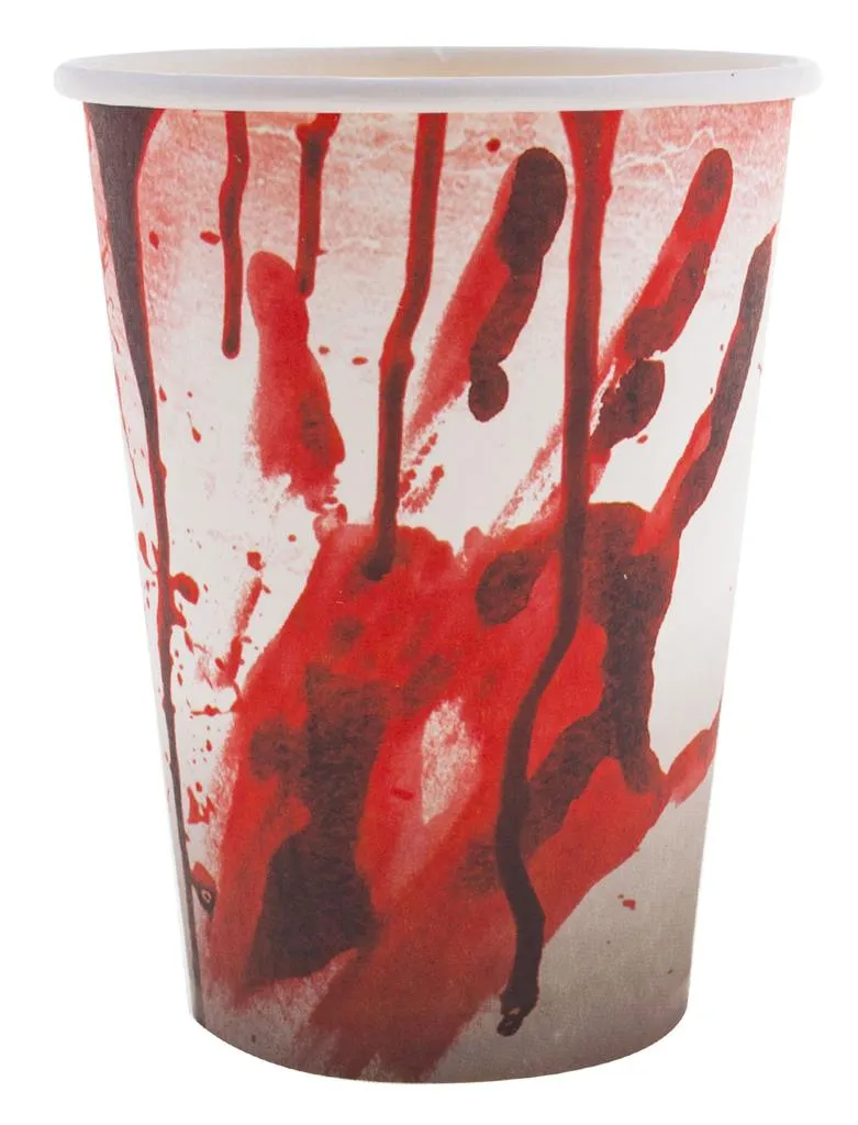 das-kost-mland-halloween-trinkbecher-blutig-pappe-8-st-ck image 1