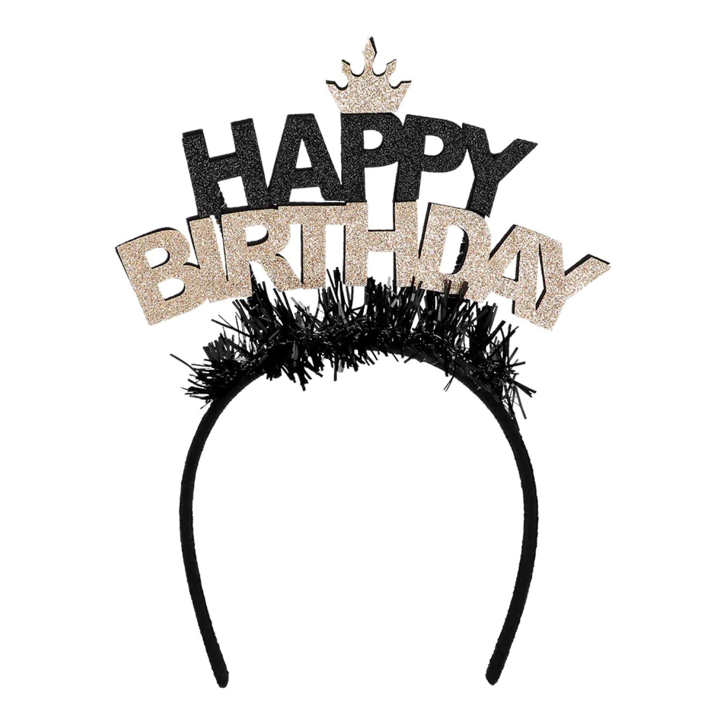 das-kost-mland-happy-birthday-diadem-haarreif-gold-schwarz image 1