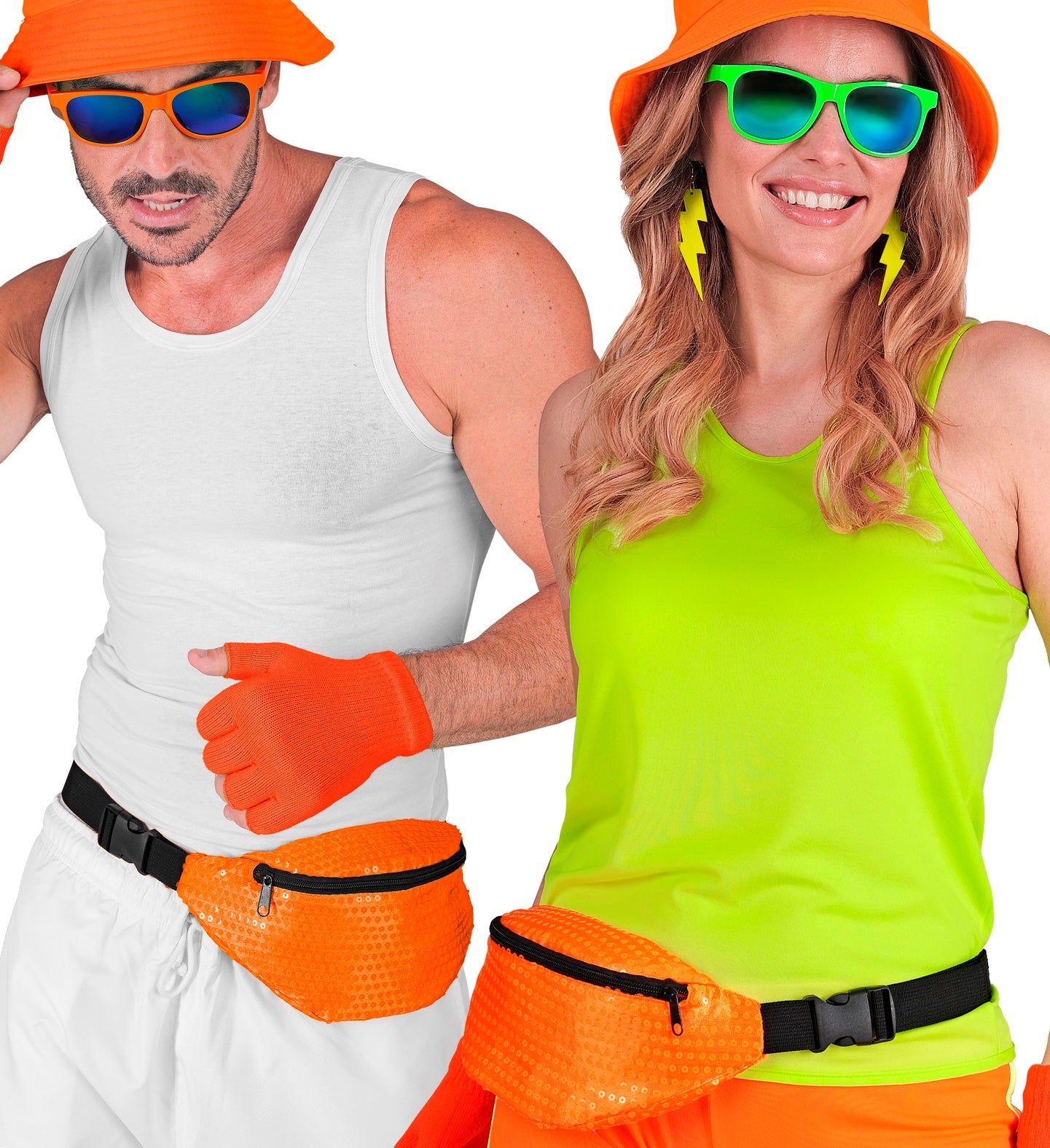 das-kost-mland-neon-bauchtasche-pailletten-orange-g-rteltasche image 3