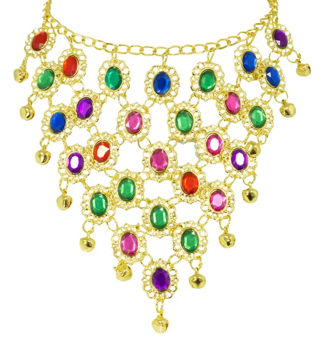 das-kost-mland-accessoires-strass-halskette-orient-gold-bunt-set image 1