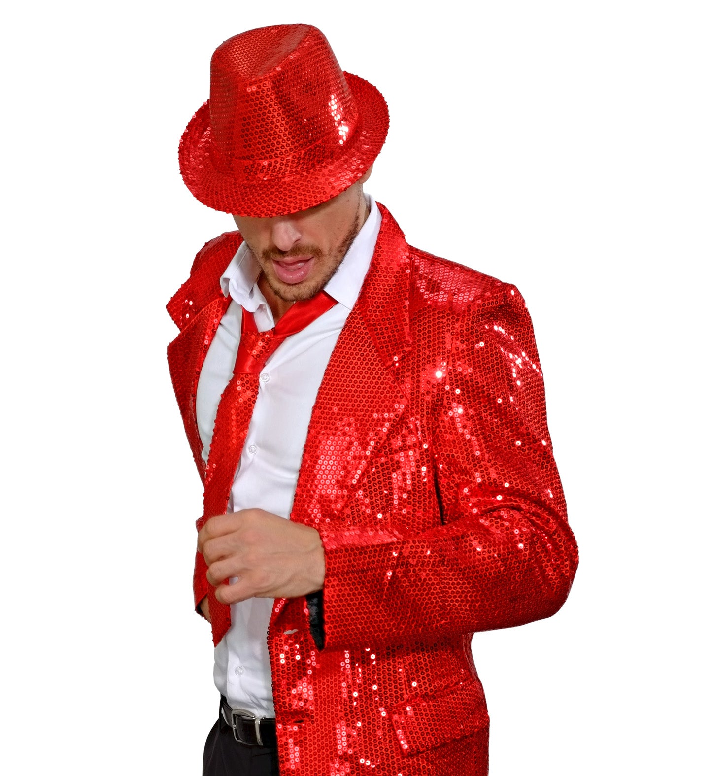 das-kost-mland-glitzer-pailletten-krawatte-show-kost-m-rot image 2