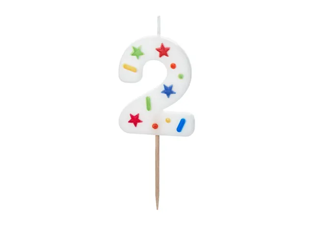 das-kost-mland-zahlenkerze-2-wei-konfetti-5-5-cm image 1