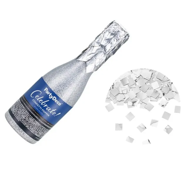 das-kost-mland-dekorationen-konfettishooter-champagnerflasche-silber image 1
