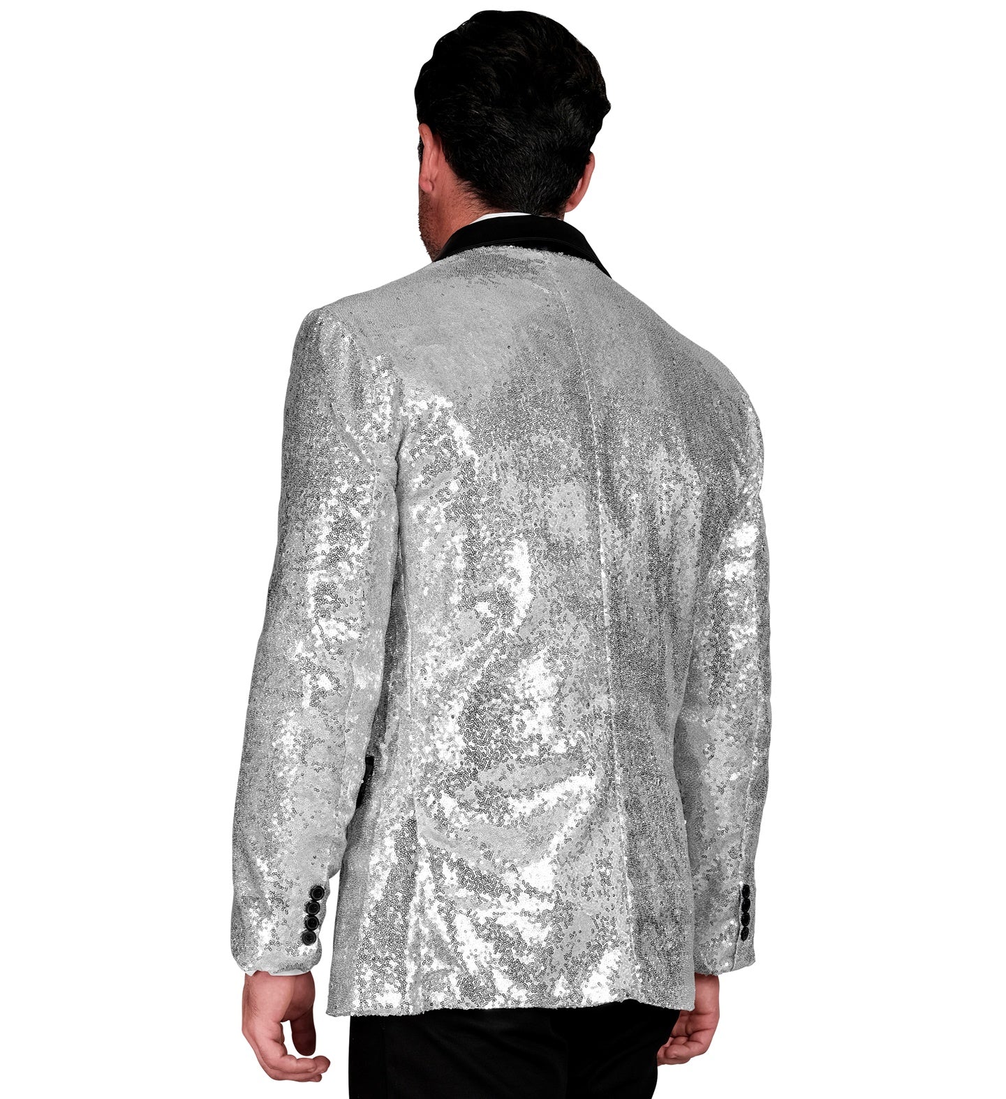 das-kost-mland-herren-pailletten-jackett-glitter-silber-show-blazer image 4