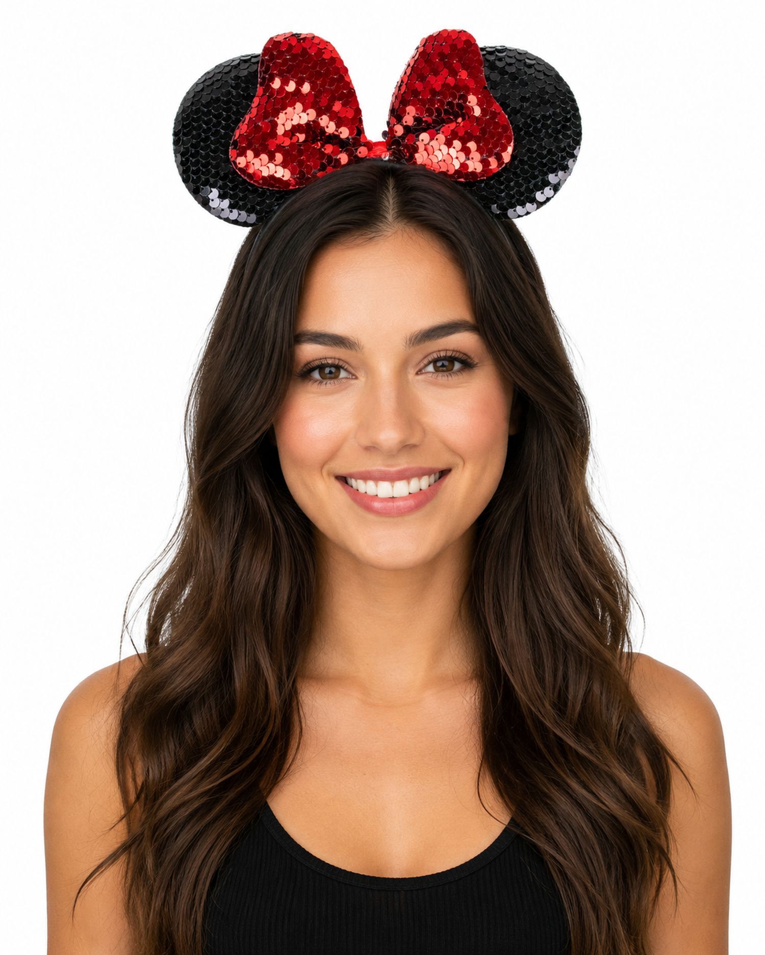 das-kost-mland-haarreif-maus-ohren-pailletten-schwarz-rot image 1