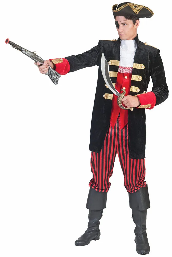 das-kost-mland-piraten-kost-m-joe-herren-schwarz-rot-gehrock image 1