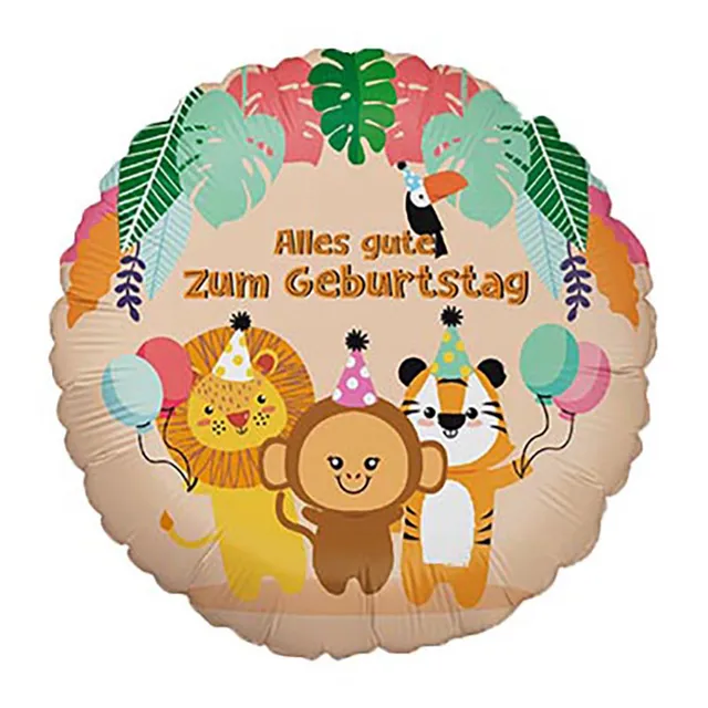 das-kost-mland-dekorationen-folienballon-geburtstag-tropische-tiere-46cm image 1