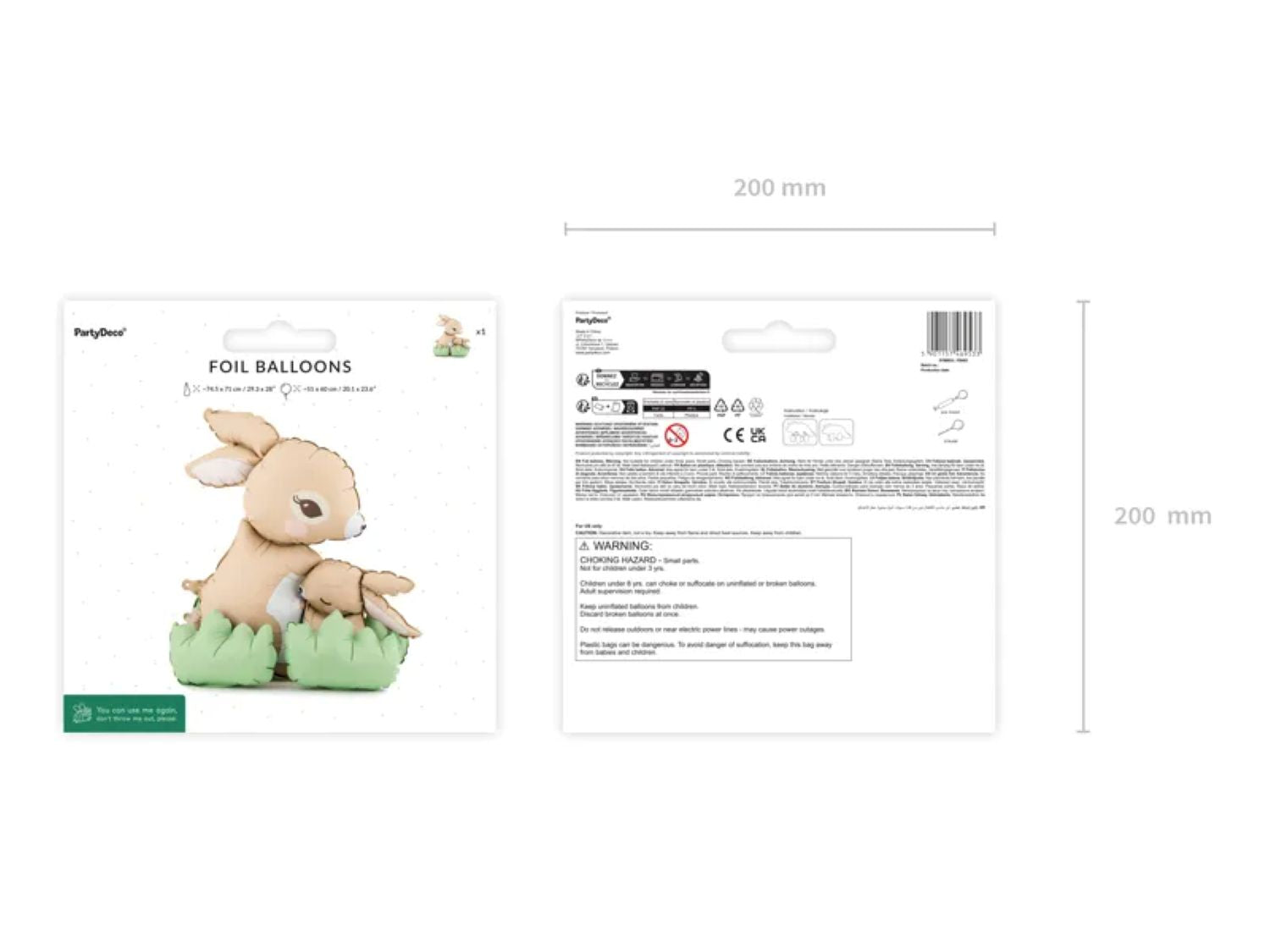 das-kost-mland-dekorationen-folienballon-hasen-ostern-51x60cm image 3