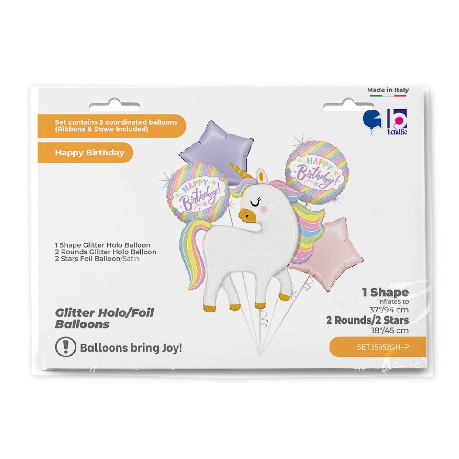 das-kost-mland-einhorn-folienballon-set-happy-birthday-5-tlg image 2