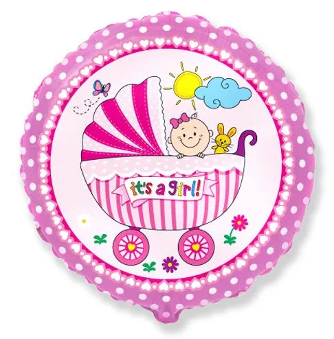 das-kost-mland-folienballon-it-s-a-girl-rosa-45cm image 1