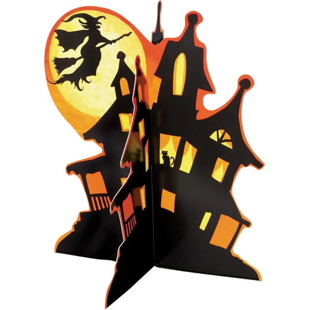 das-kost-mland-dekorationen-tischaufsteller-spooky-3d-haus-halloween image 1