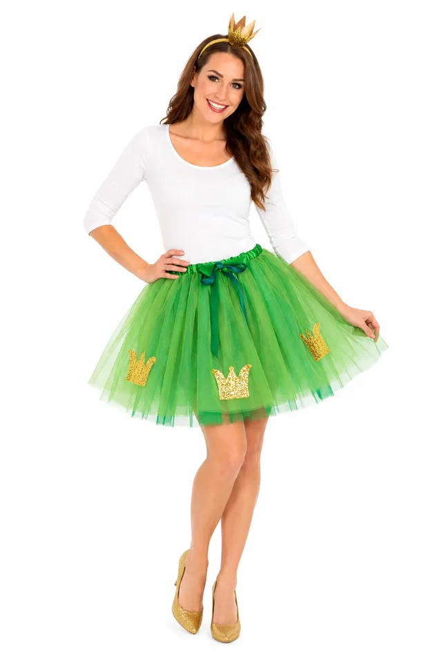 das-kost-mland-damen-froschk-nigin-tutu-petticoat-rock-45cm-gr-n image 1