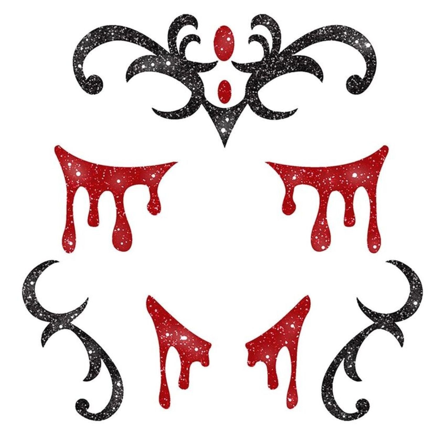 das-kost-mland-accessoires-face-art-glitzer-tattoo-vampirin-20x20cm image 2