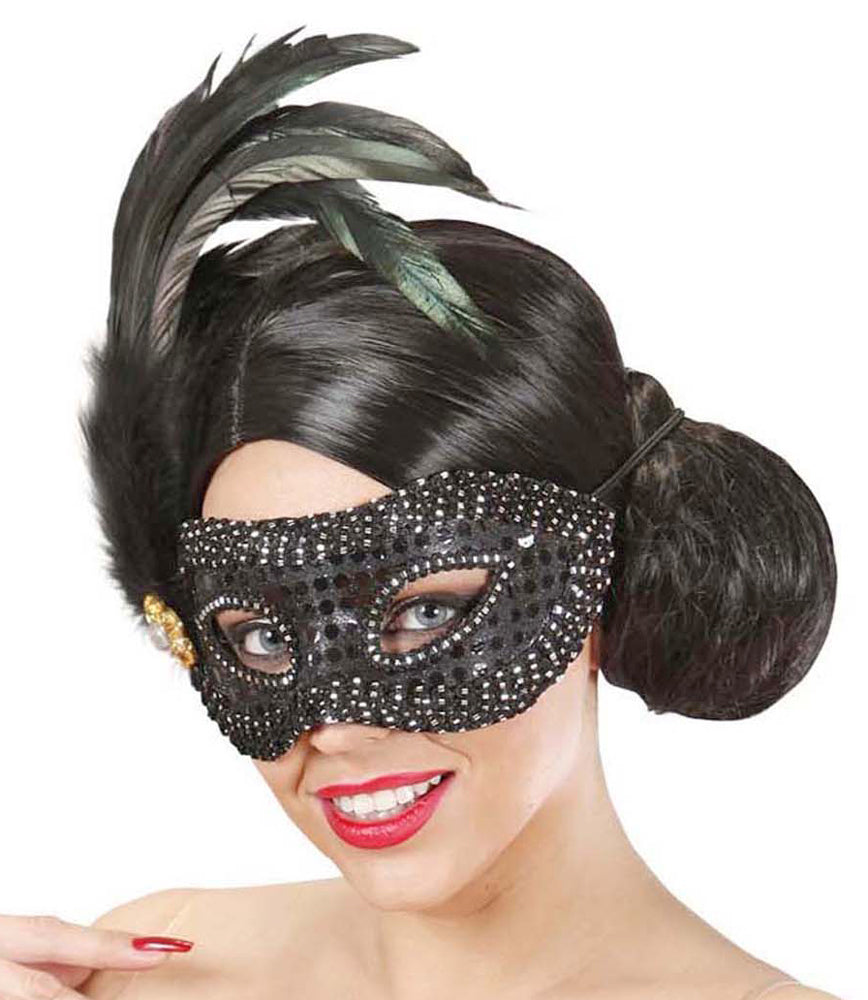 das-kost-mland-accessoires-augenmaske-francesca-federn-schwarz image 3