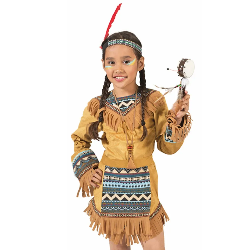 das-kost-mland-cherokee-indianerin-kost-m-m-dchen-braun image 1