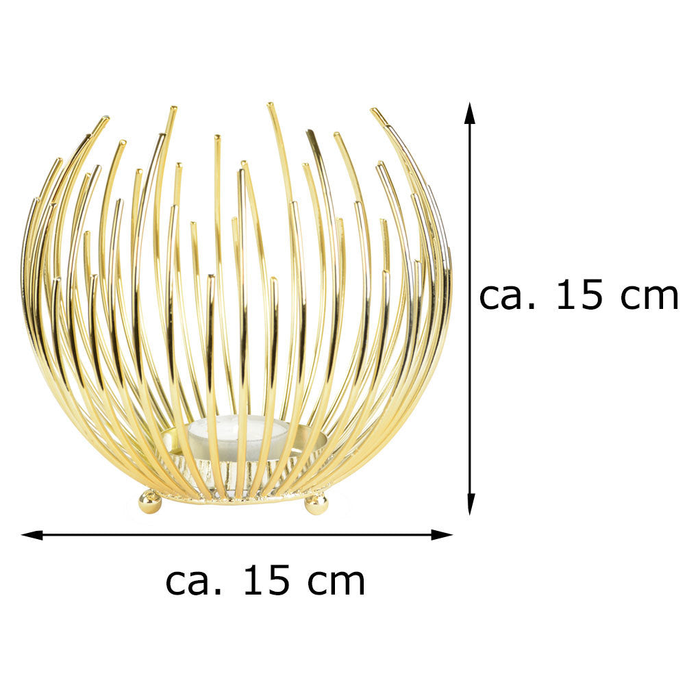 das-kost-mland-dekorationen-teelichthalter-strahlenkugel-15cm-gold image 2