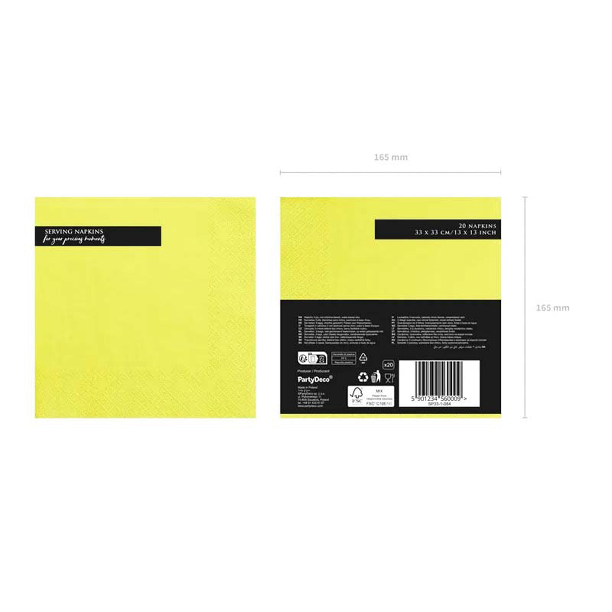 das-kost-mland-uni-servietten-33x33cm-gelb-20-st-ck image 2